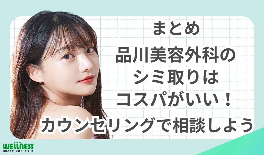 まとめ：品川美容外科のシミ取り