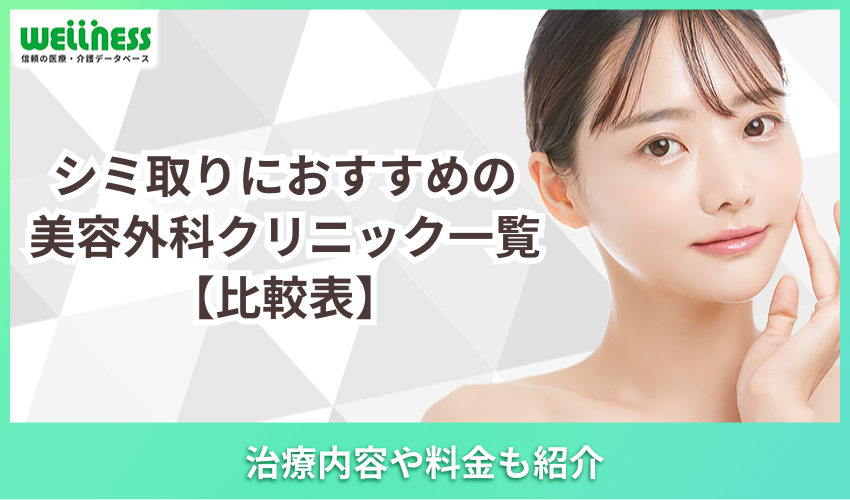 シミ取りにおすすめの美容外科クリニック一覧【比較表】